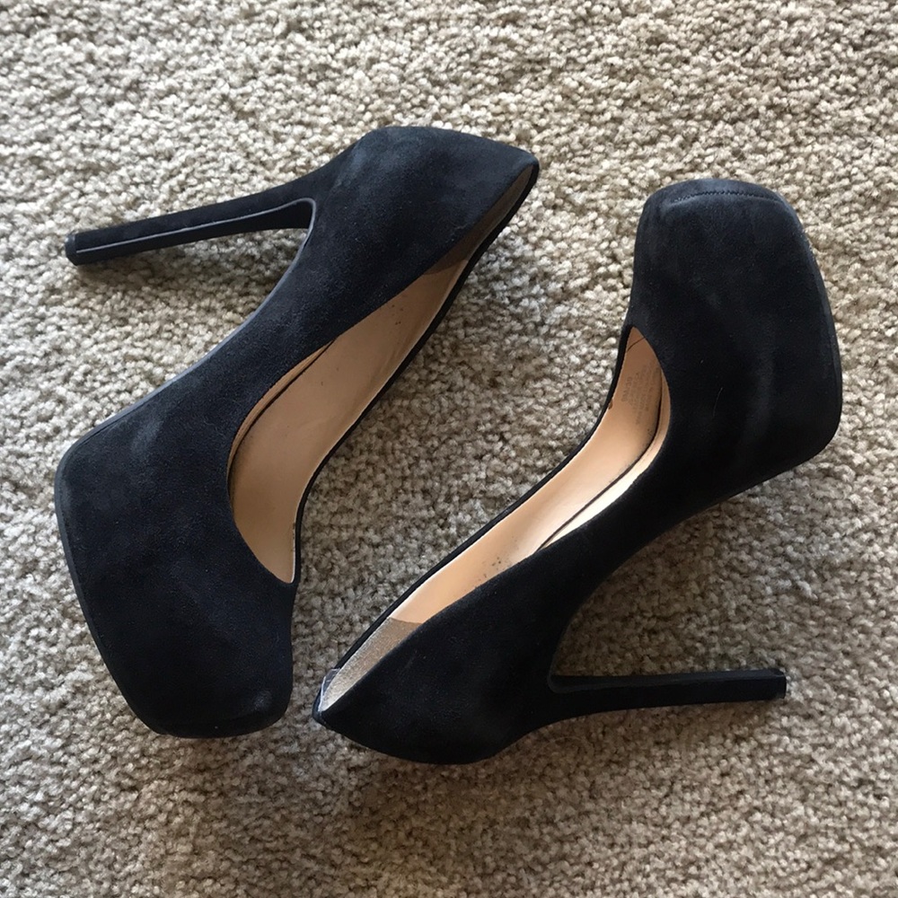 Jessica Simpson black suede stilettos